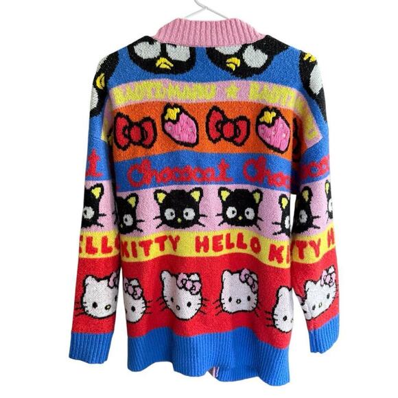Rare Hello Kitty & Friends x Forever 21 Cardigan Sweater Small AOP Classic Boho - Picture 3 of 8